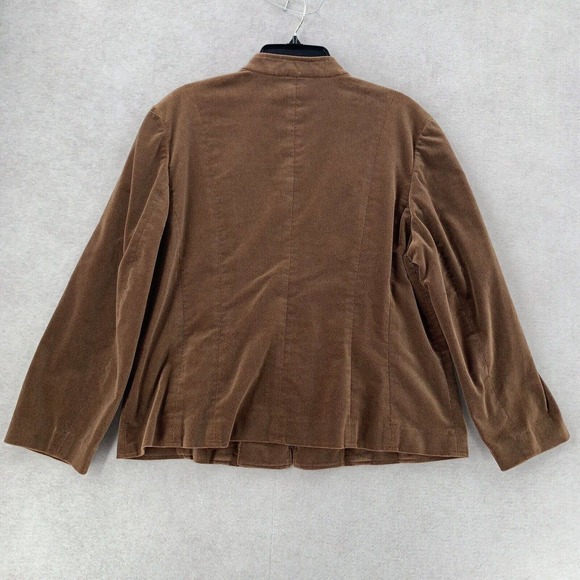 Talbots Button Down Corduroy Jacket Stretch Brown Front Pockets Womens‎ Lg - Picture 2 of 9